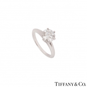 Tiffany & Co. Platinum Diamond Setting Ring 1.39ct H/VVS1 XXX